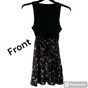 Cupshe dress floral printed black and white dress with belt Small